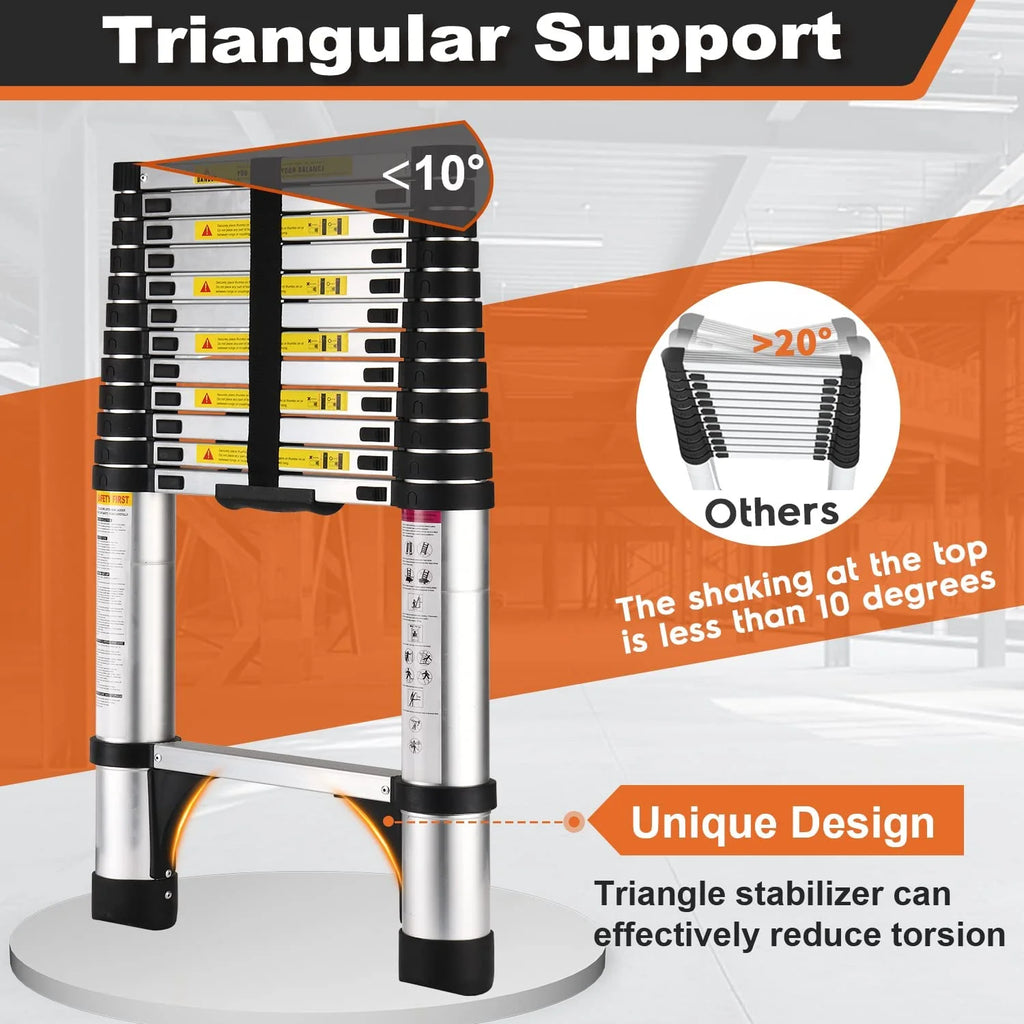 12.5 FT Aluminum Telescoping Ladder Y41339