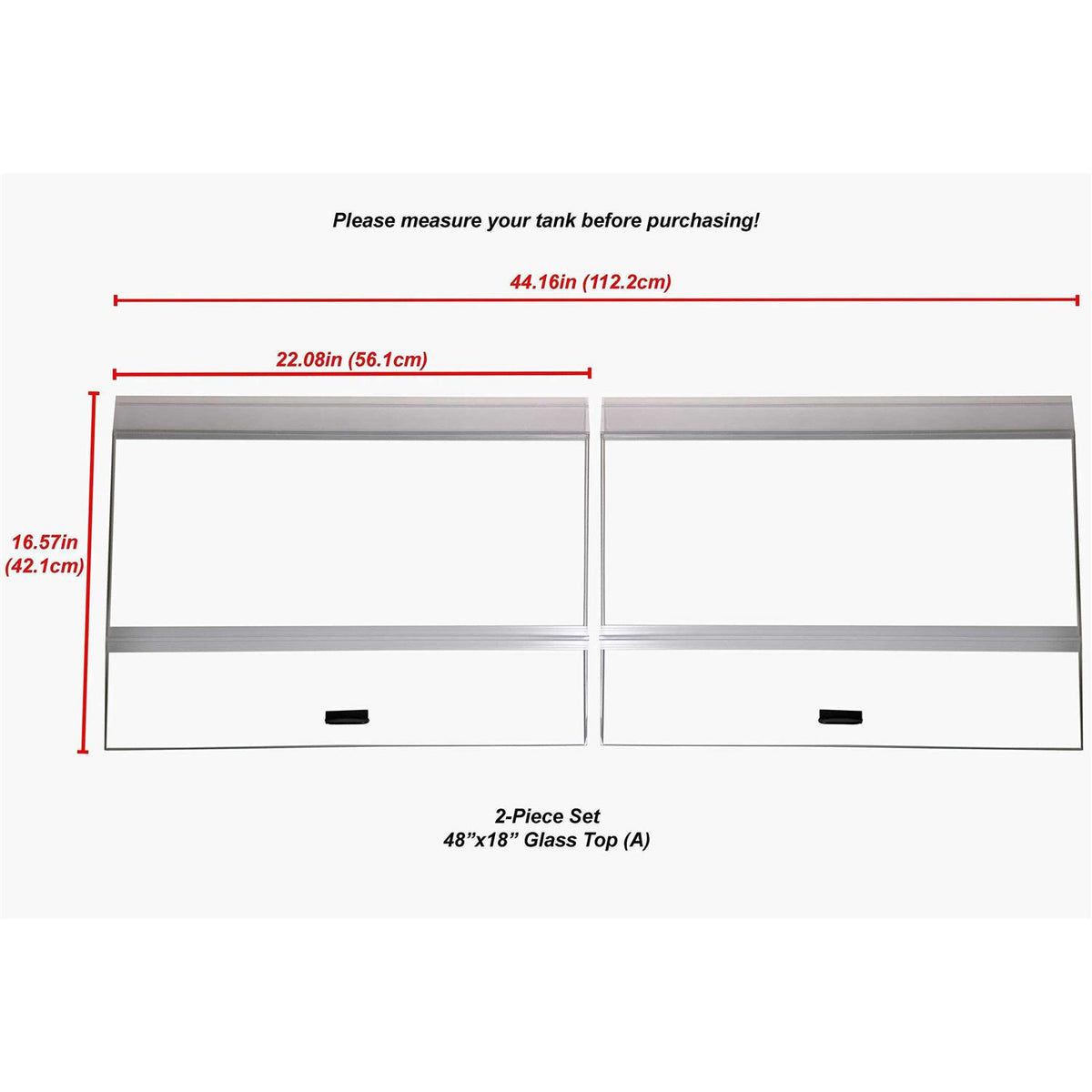 Glass Canopy 2 Piece Set for Aquarium Fish Tank K68627