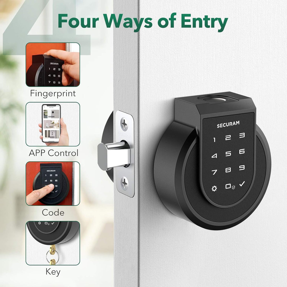 Touch Smart Lock Deadbolt with Smart Hub, Fingerprint, Touchpad, Remote Control, Voice Control, Auto-relock and Alarm Y96477