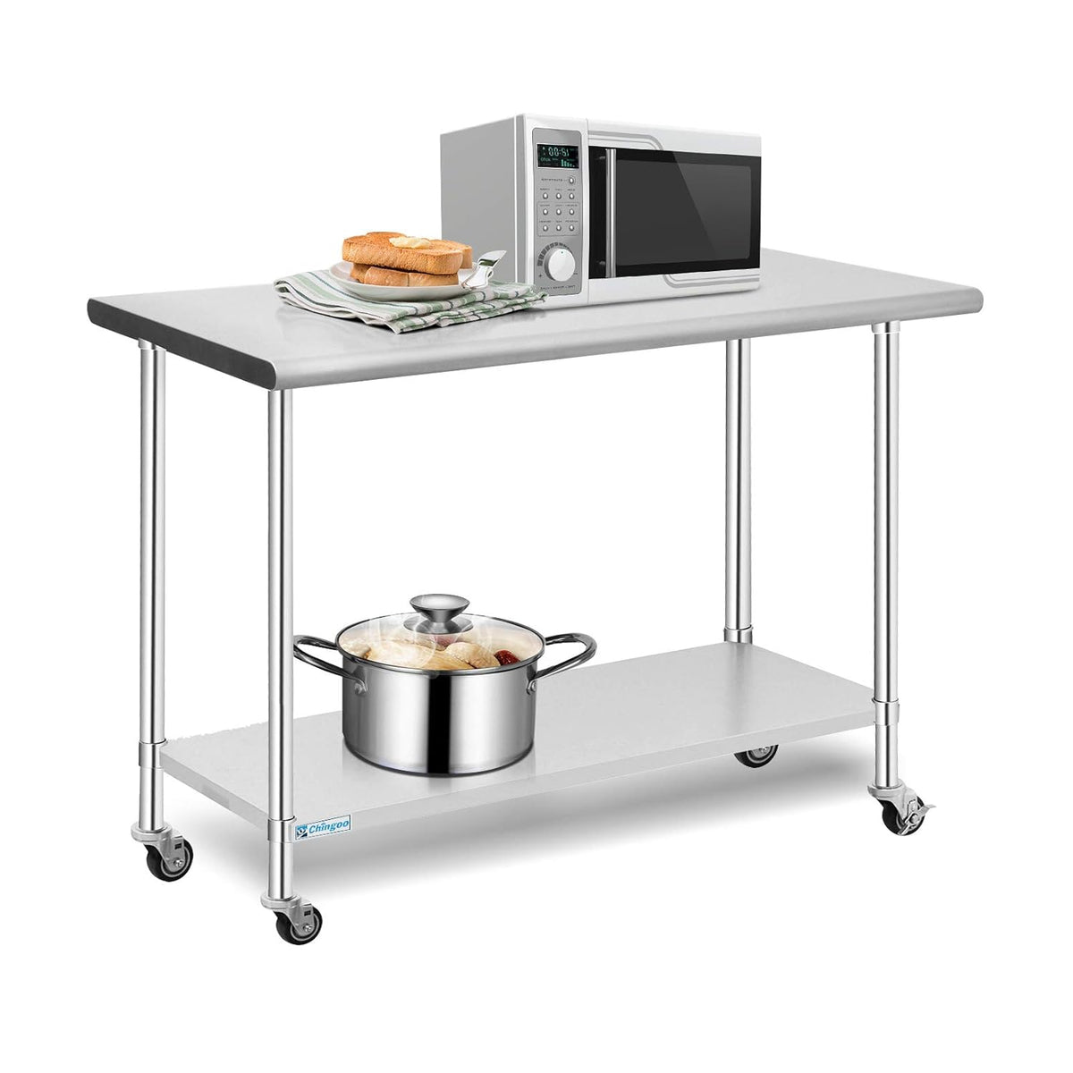 Stainless Steel Prep Table 24x30 Inches with Caster Wheels and Undershelf S523064