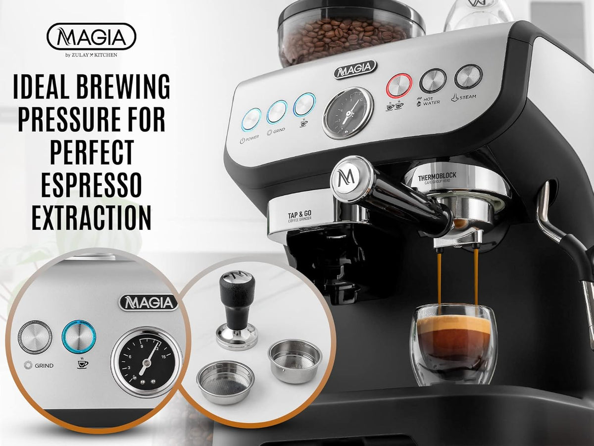 Manual Espresso Machine with Grinder and Milk Frother U574942
