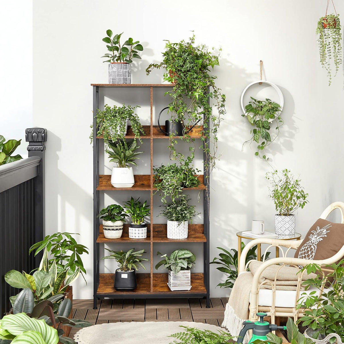 4-Tier Bookcase with 8 Cubes U2611