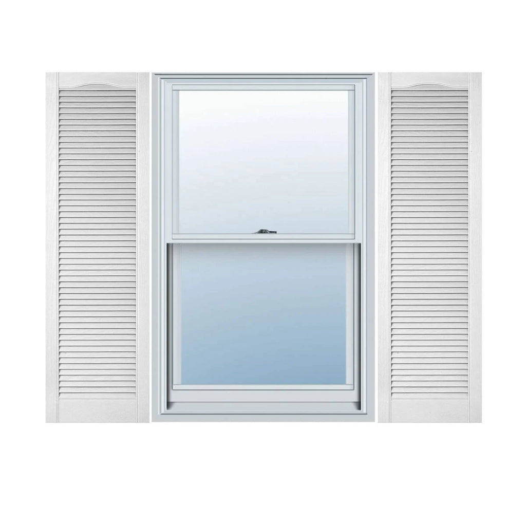 Vinyl Cathedral Top Open Louver Shutters N2716