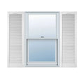 Vinyl Cathedral Top Open Louver Shutters N2716