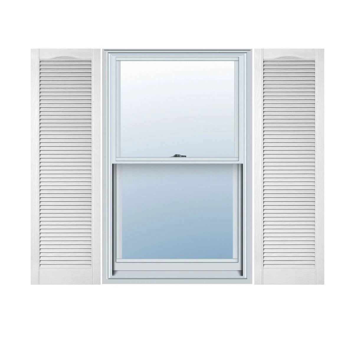Vinyl Cathedral Top Open Louver Shutters N2716
