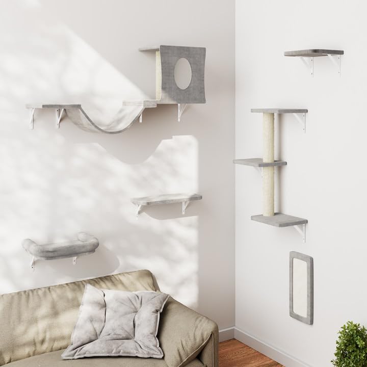 Grey 6pc Cat Wall Furniture Set U9761