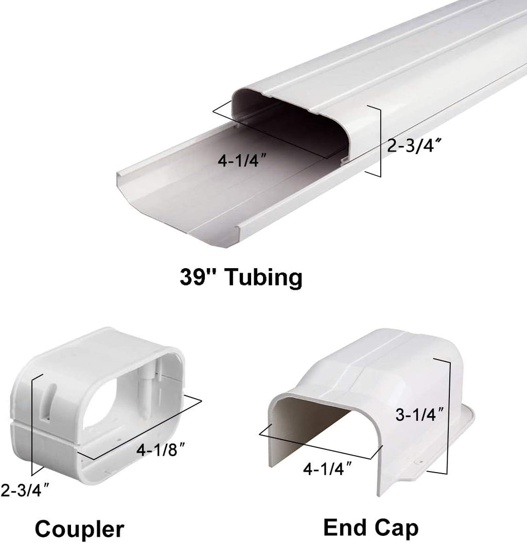 4" 7.5 Ft AC Decorative PVC Line Set Cover Kit, Pack of 2 F6719