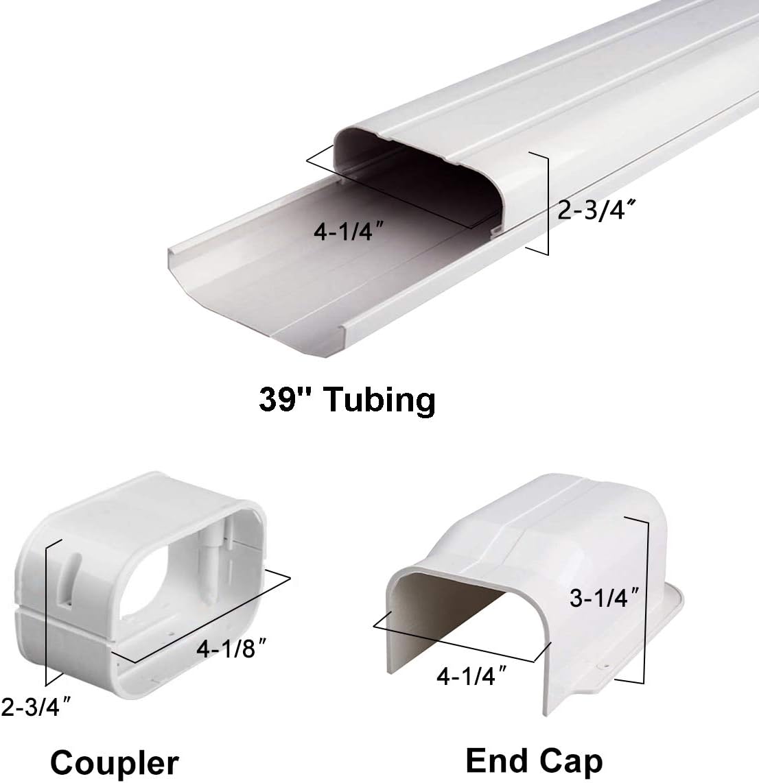 4" 7.5 Ft AC Decorative PVC Line Set Cover Kit, Pack of 2 F6719