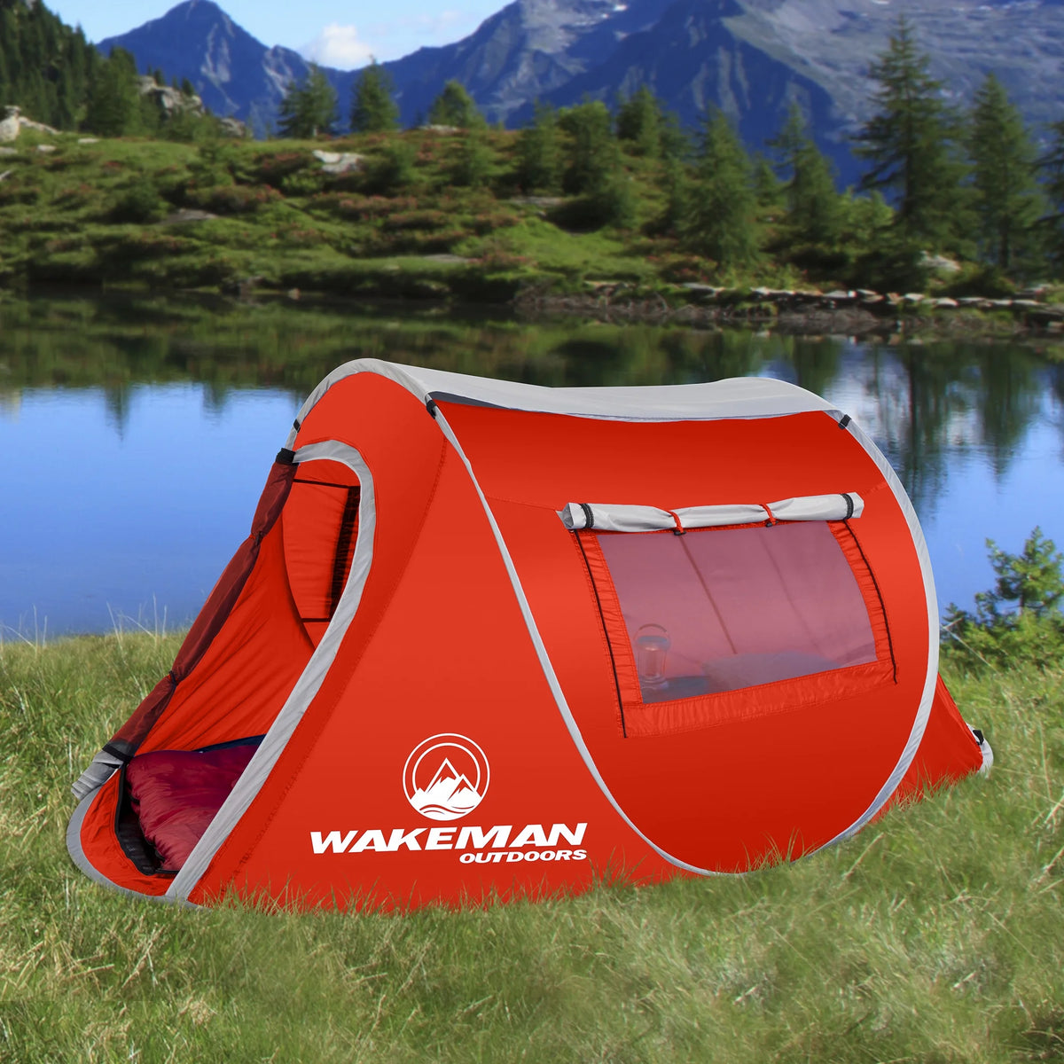 Water-Resistant 2-Person Pop-up Tent (Blue) B159