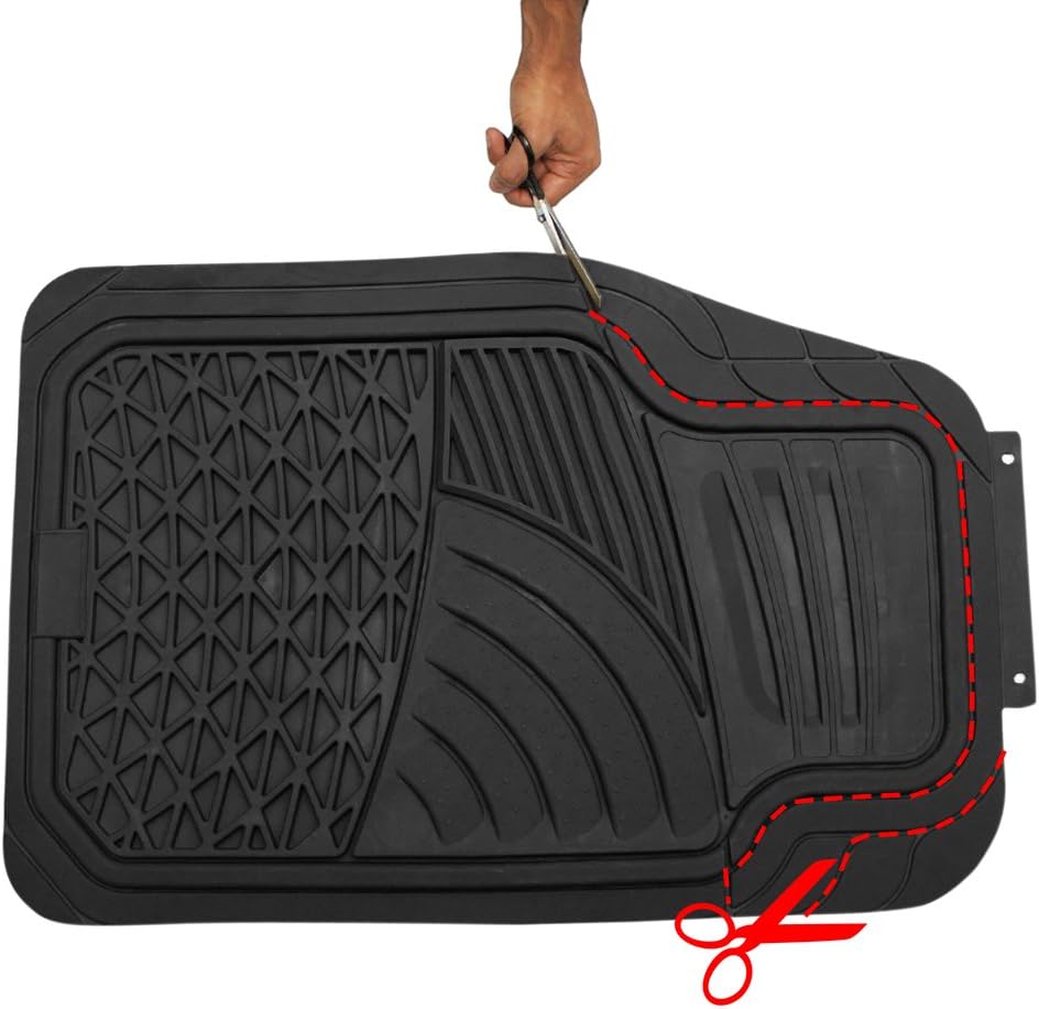 Black 4-Piece Rubber Floor Mats B354758