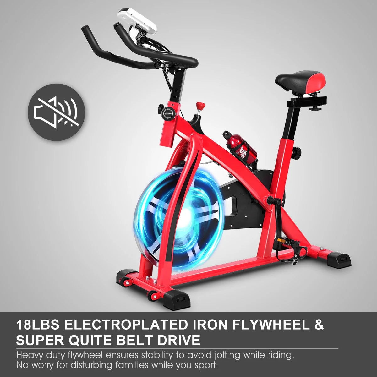 Adjustable Exercise Bike with 18lb Flywheel R19461