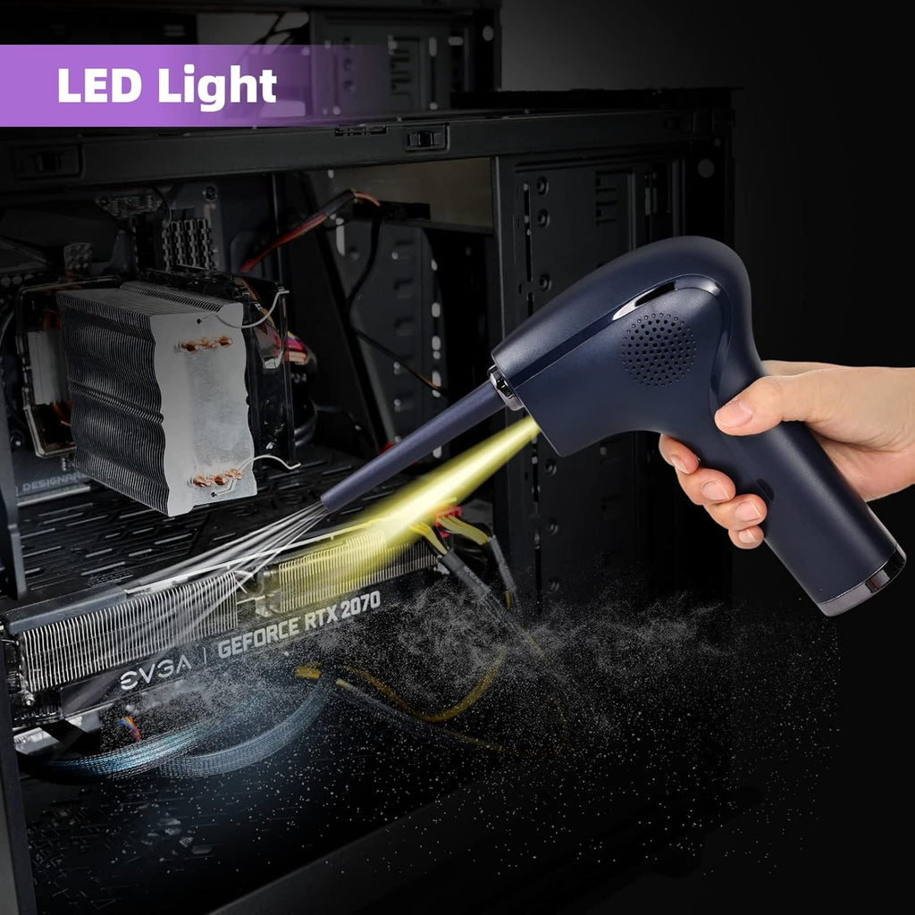 Cordless Electric Air Duster with LED Light, 37000 RPM, 6000 mAh, Pack of 2 D8165