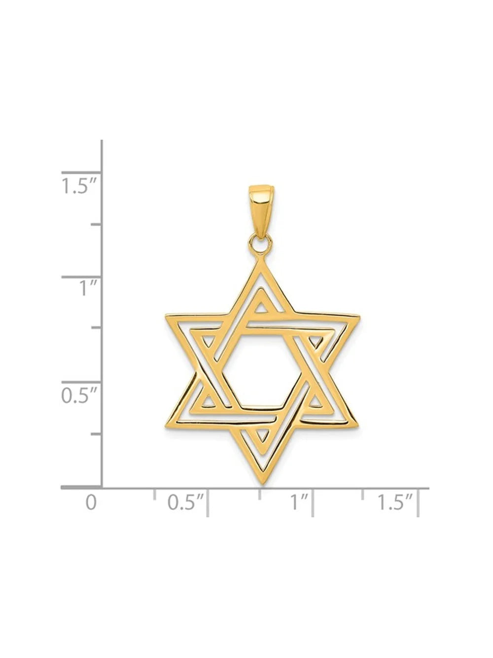 14K Yellow Gold Star of David Pendant Necklace with Chain J121