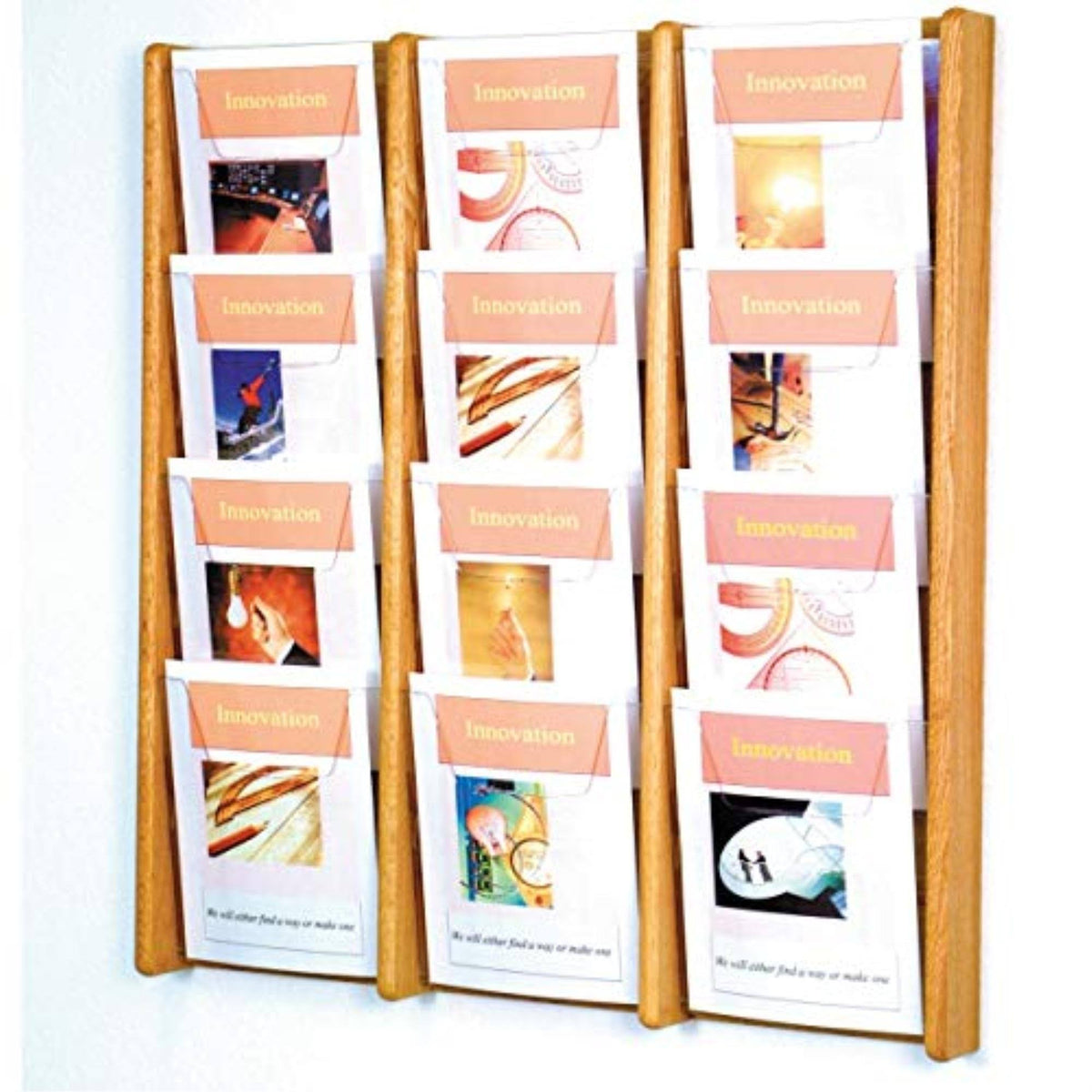 Black/Mahogany 12 Pocket Wall Display E360