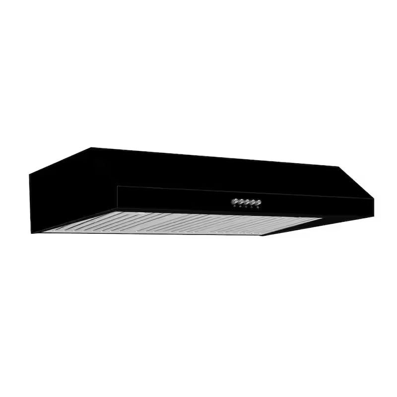 36 in. W Convertible Under Cabinet Range Hood in Black with LED Lighting and Charcoal Filter M67160