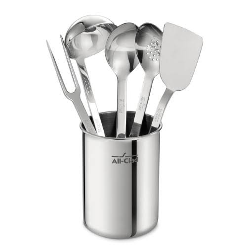 6-Piece Stainless Steel Kitchen Tool Set with Caddy W928