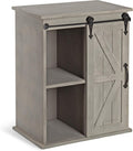 Wooden Freestanding Storage Cabinet Accent Table with Sliding Barn Door W9038