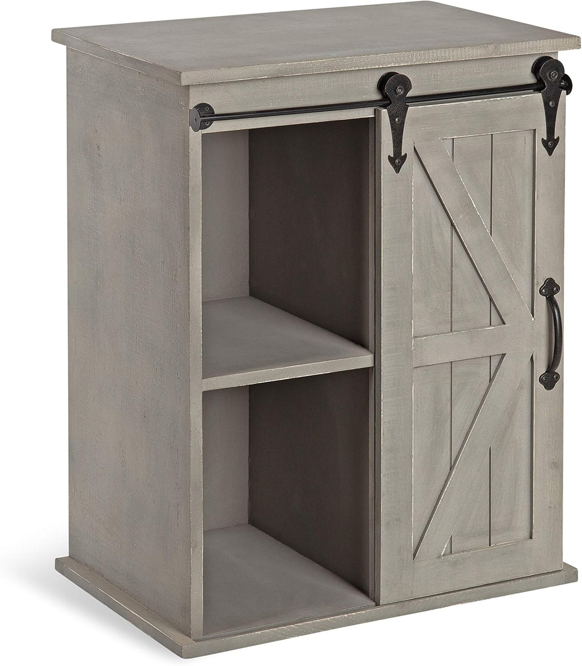 Wooden Freestanding Storage Cabinet Accent Table with Sliding Barn Door W9038