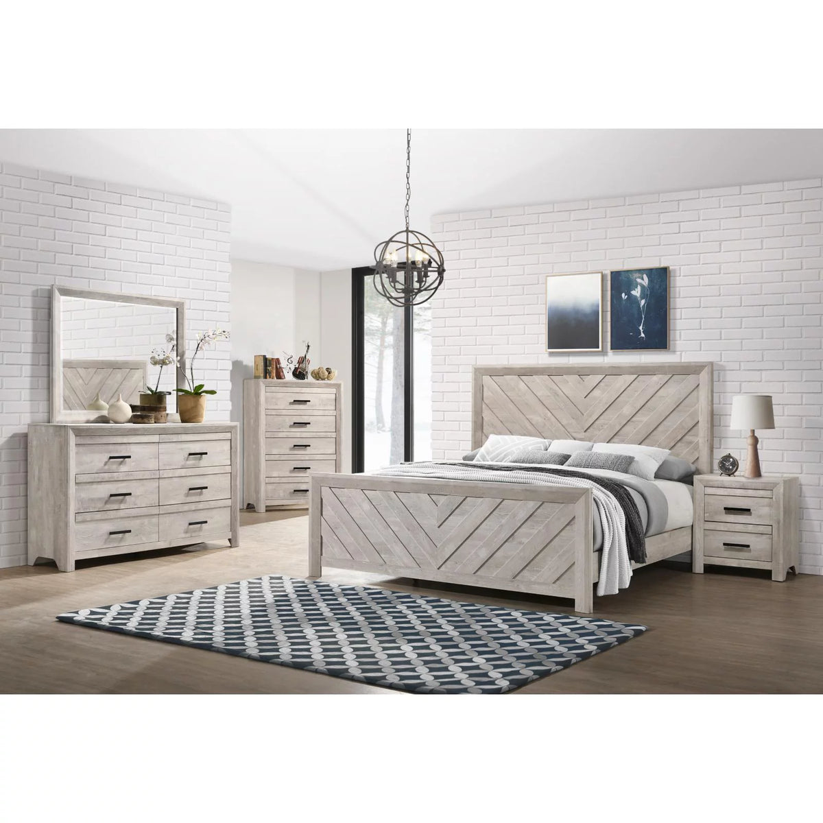 White Full Panel Bed K12311