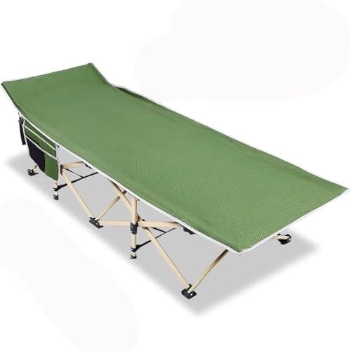 Portable Folding Camp Cot with 2 Side Pockets W447790