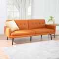Caramel Air Leather Futon Sofa Bed U98377
