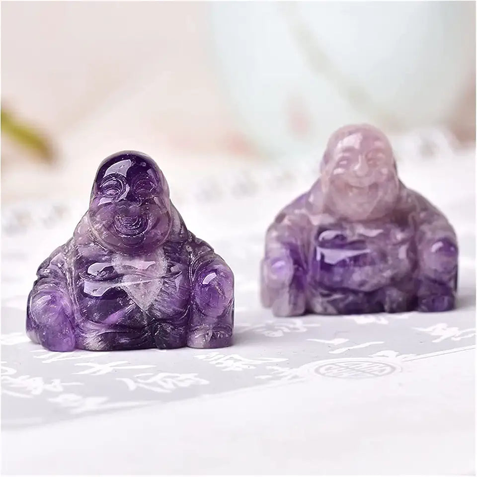 Natural Quartz Carved Maitreya Buddha Crystal Statue S745592