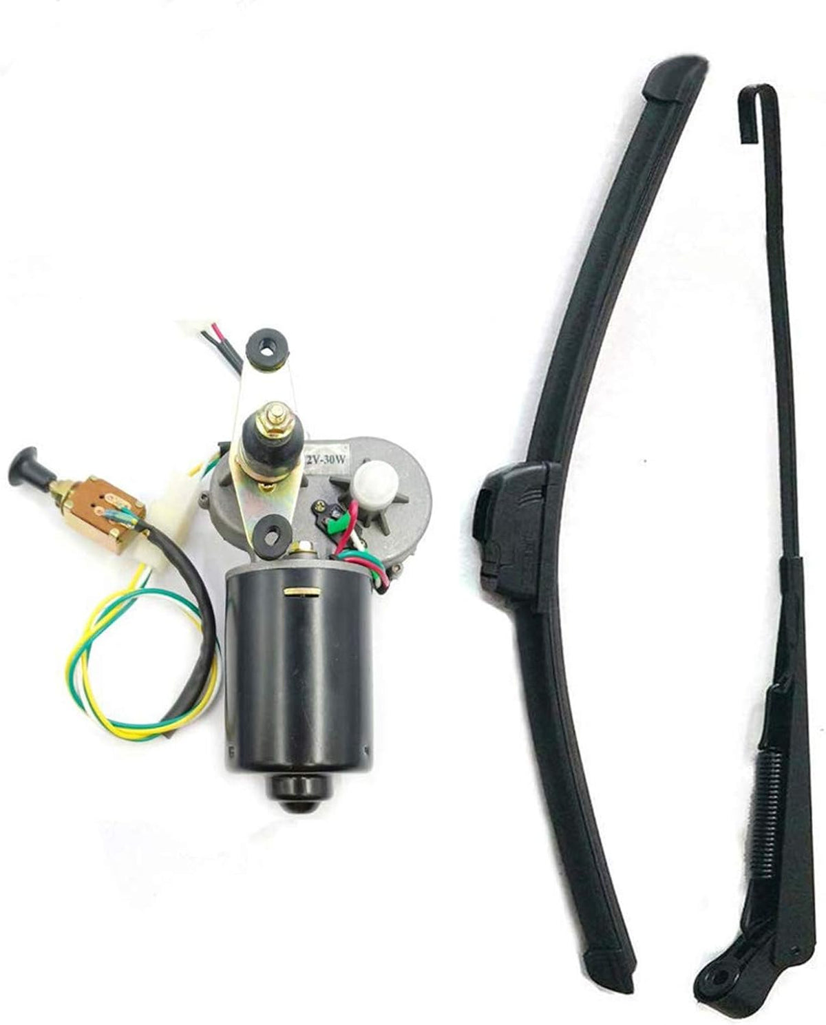 12V Electric UTV Windshield Wiper Motor Kit Hard Coated Polycarbonate Pack of 2 Z878502