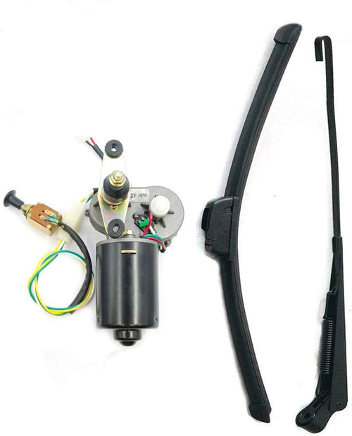 12V Electric UTV Windshield Wiper Motor Kit Hard Coated Polycarbonate Pack of 2 Z878502