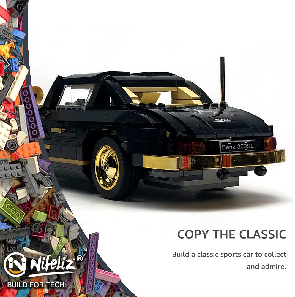 Retro Sports Car 1:14 Scale Building Blocks Set (886 Pcs) E592053
