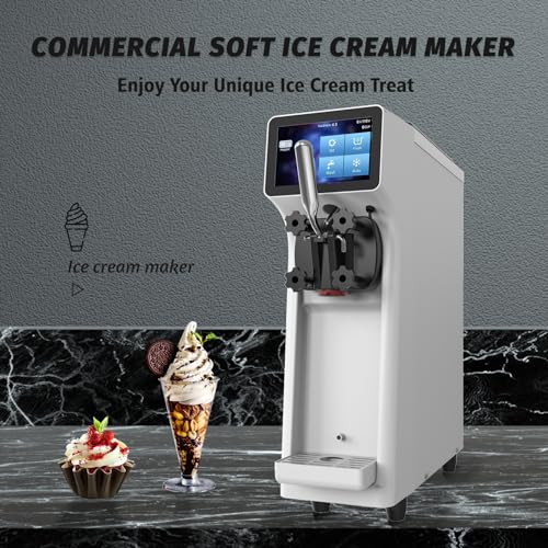 1000W Single Flavor Soft Serve Ice Cream Machine 2.7 to 4 Gal/H 110V S1036