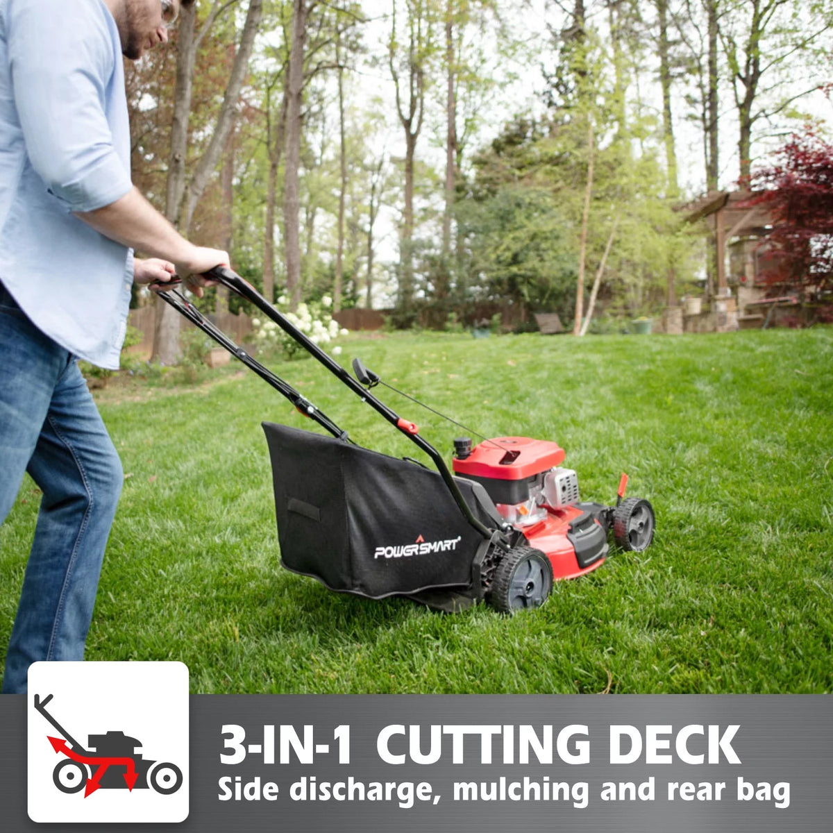 21-inch 3-in-1 Gas Self-Propelled Lawn Mower X111