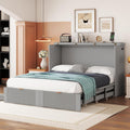 Gray Full Size Murphy Bed with Storage Drawers X58697