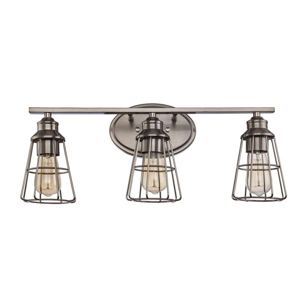 Brushed Nickel 4 Light Steel Cage Sconce T462050