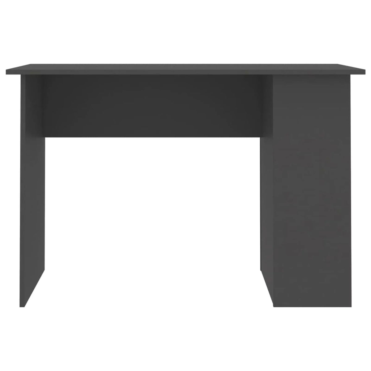 Gray Engineered Wood Computer Desk with Storage Shelves K484