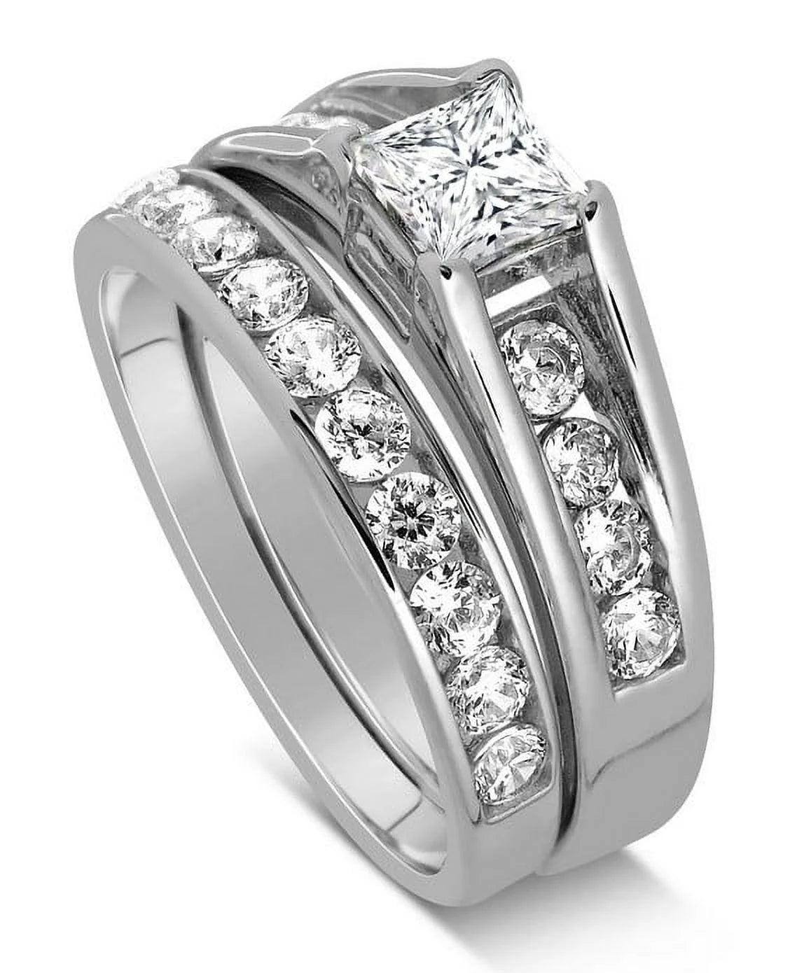 1 Carat Princess Diamond Engagement Ring in White Gold G359