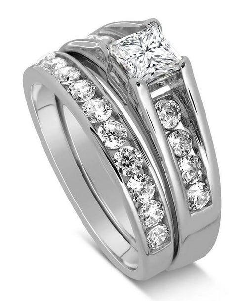 1 Carat Princess Diamond Engagement Ring in White Gold G359