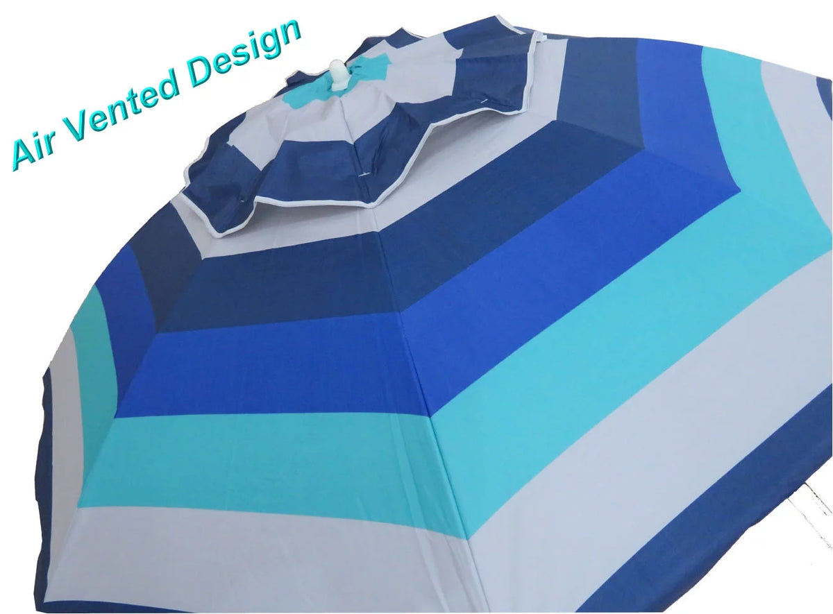 6 Feet Blue Stripe Beach Umbrella Q2065