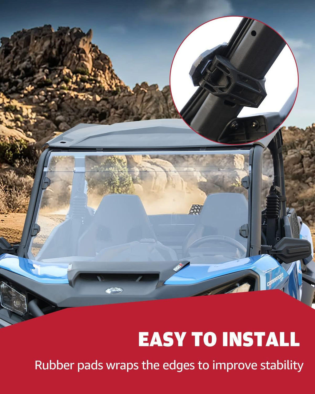 Clear Tough Polycarbonate Front Windshield for Can Am Commander 1000 J149352