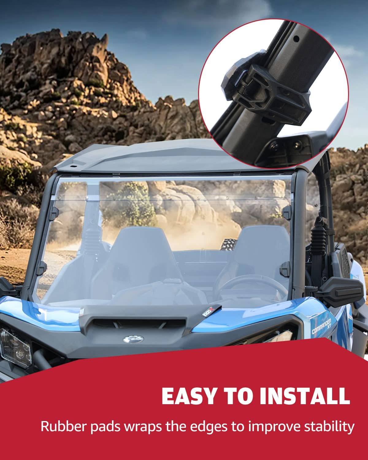Clear Tough Polycarbonate Front Windshield for Can Am Commander 1000 J149352