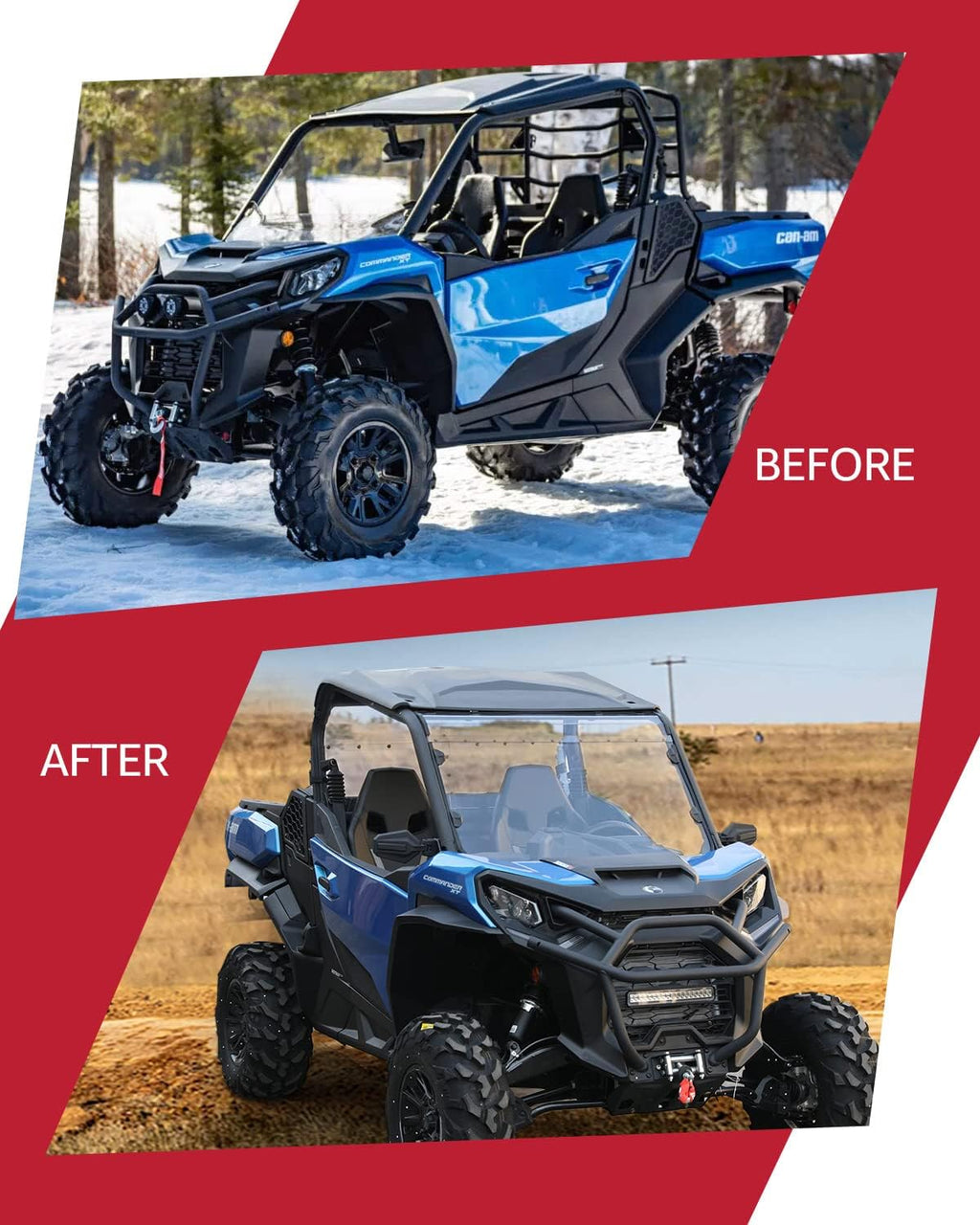 Clear Tough Polycarbonate Front Windshield for Can Am Commander 1000 J149352