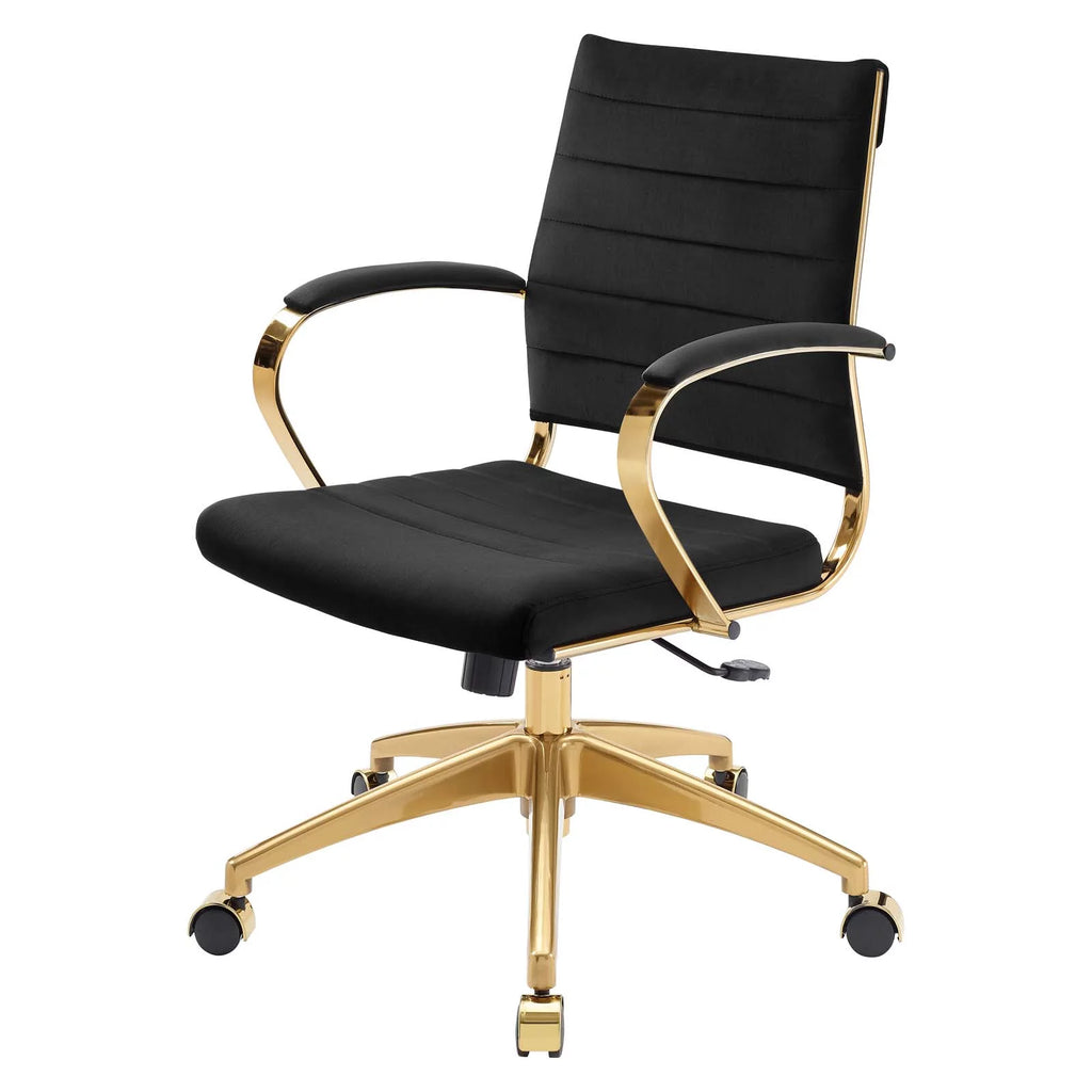 Black Velvet Computer Work Desk Chair U23730