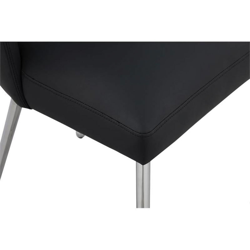 Black Vegan Leather Dining Chair U997