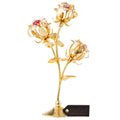 Pink Crystal Rose Flower Tabletop Sculpture V28630