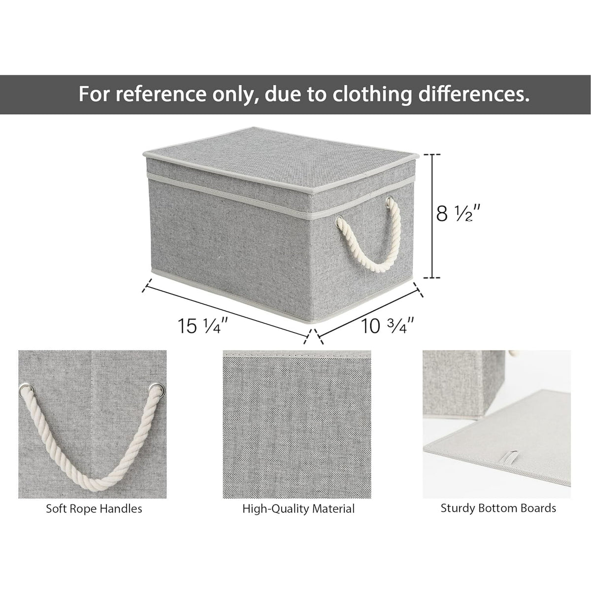 Gray Large 3-Pack Storage Bins with Lid M320