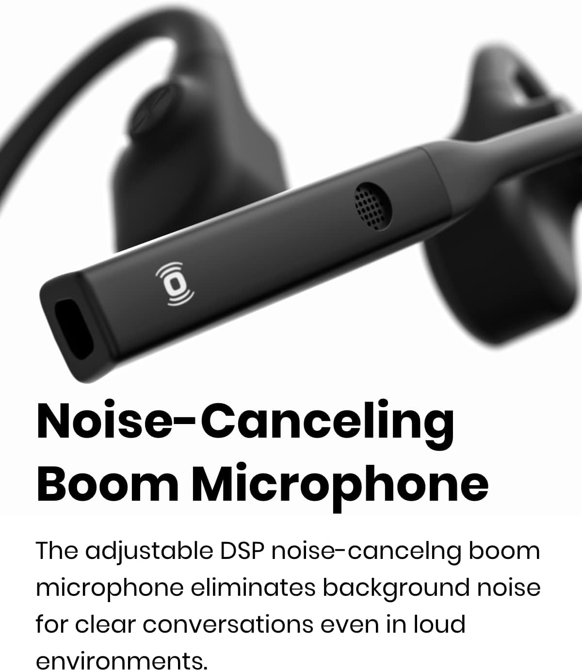 Bone Conduction Open-Ear Stereo Bluetooth Headset With Noise-Canceling Boom Microphone J378528