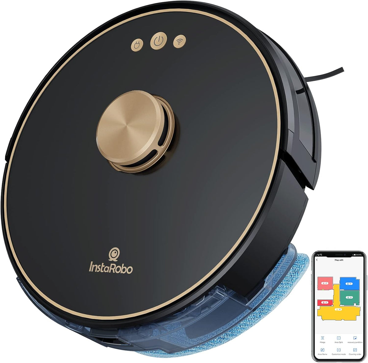 Robot Vacuum Cleaner with Precise Navigation, 2 in 1 Vacuum and Mop, Smart Mapping (Blue) E8981
