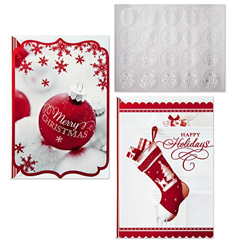 40 Cards with Envelopes and Gold Seals Christmas Boxed Card Assortment P6976