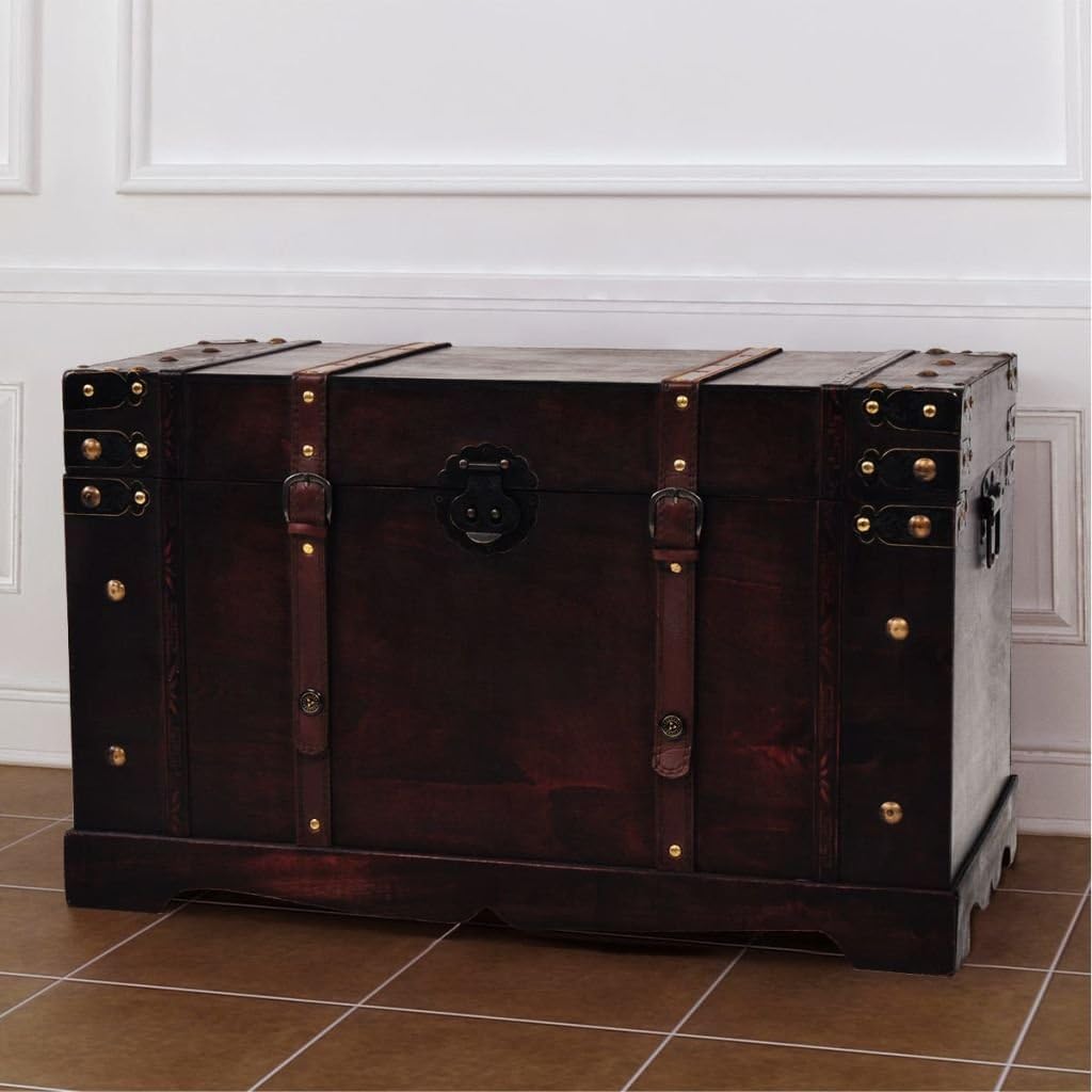 Vintage Chipboard Storage Trunk with Metal Latch B225221