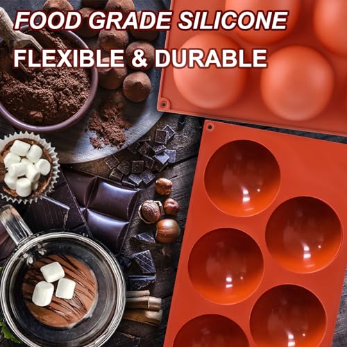 3 Pack Large 6-Cavity Semi Sphere Silicone Baking Molds T49750