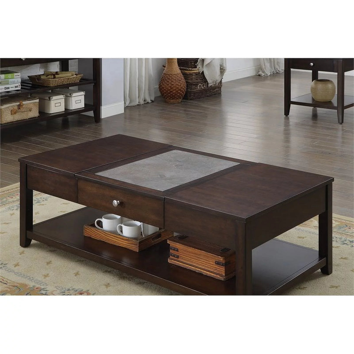 Espresso Lift-top Wood Coffee Table O83706